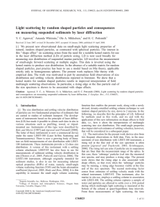 Light scattering by random shaped particles and consequences