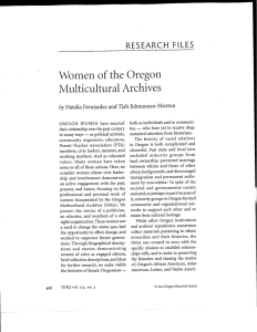 Women of the Oregon Multicultural Archives RESEARCH FILES Edmunson-Morton
