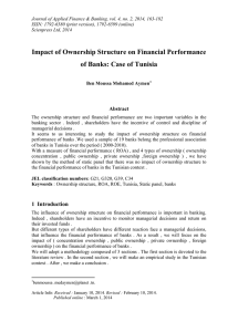 Impact of Ownership Structure on Financial Performance Abstract