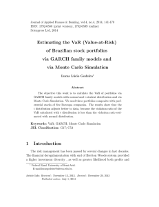 Estimating the VaR (Value-at-Risk) of Brazilian stock portfolios via Monte Carlo Simulation