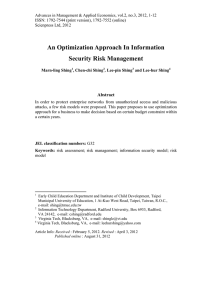 An Optimization Approach In Information Security Risk Management Abstract