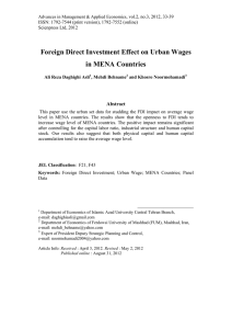 Foreign Direct Investment Effect on Urban Wages in MENA Countries Abstract