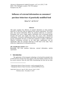 Influence of external information on consumers' Abstract
