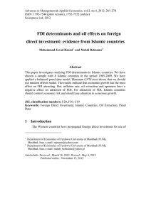 FDI determinants and oil effects on foreign Abstract