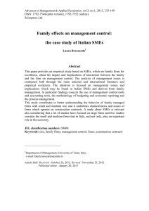 Family effects on management control: the case study of Italian SMEs Abstract