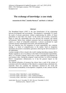 The exchange of knowledge: a case study Abstract