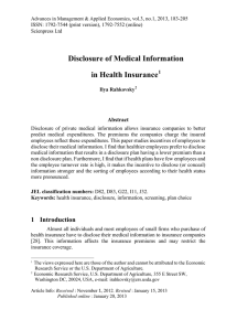 Disclosure of Medical Information in Health Insurance Abstract