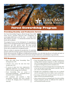 Forest Stewardship Program Providing Healthy and Productive Forests