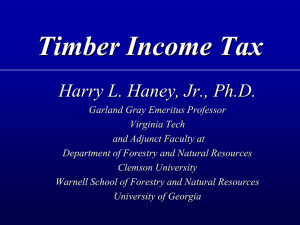 Timber Income Tax Harry L. Haney, Jr., Ph.D.