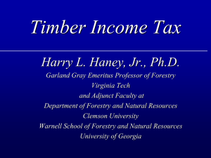 Timber Income Tax Harry L. Haney, Jr., Ph.D.