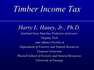 Timber Income Tax Harry L. Haney, Jr., Ph.D.