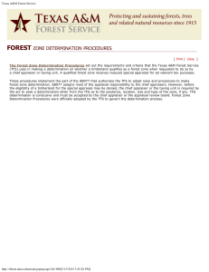 FOREST ZONE DETERMINATION PROCEDURES