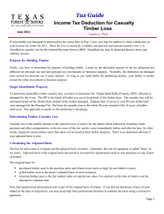 Tax Guide Income Tax Deduction for Casualty Timber Loss June 2011 