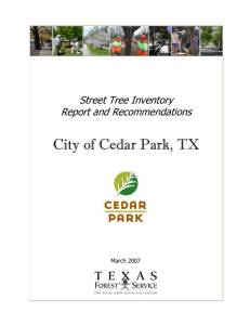 City of Cedar Park, TX Street Tree Inventory Report and Recommendations March 2007