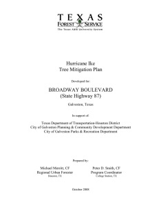Hurricane Ike Tree Mitigation Plan BROADWAY BOULEVARD (State Highway 87)