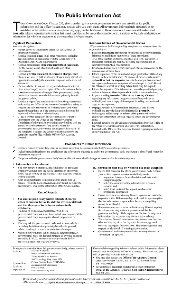 The Public Information Act