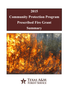 2015 Community Protection Program Prescribed Fire Grant Summary