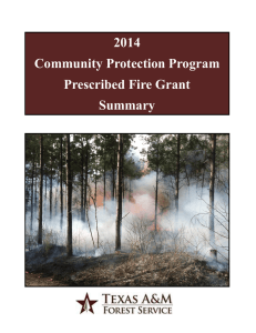 2014 Community Protection Program Prescribed Fire Grant Summary