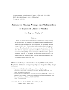 Arithmetic Moving Average and Optimization of Expected Utility of Wealth