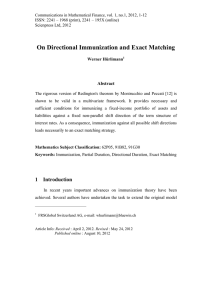 On Directional Immunization and Exact Matching Abstract