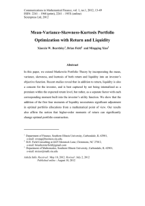 Mean-Variance-Skewness-Kurtosis Portfolio Optimization with Return and Liquidity Abstract