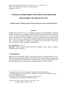 A Mean-reverting Model of the Short-term Interbank Abstract
