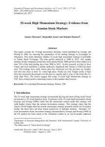 52-week High Momentum Strategy: Evidence from Iranian Stock Markets Abstract
