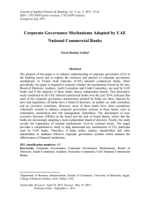 Corporate Governance Mechanisms Adopted by UAE National Commercial Banks Abstract