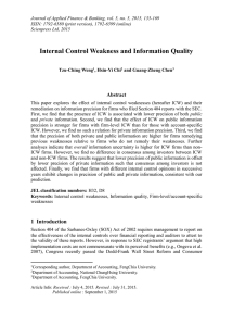 Internal Control Weakness and Information Quality Abstract