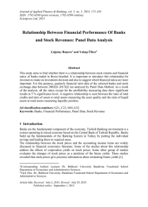 Relationship Between Financial Performance Of Banks Abstract