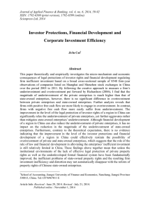 Investor Protections, Financial Development and Corporate Investment Efficiency Abstract