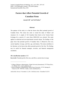 Factors that Affect Potential Growth of Canadian Firms Abstract