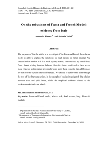 On the robustness of Fama and French Model: evidence from Italy Abstract