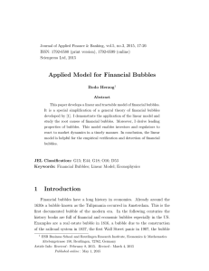 Applied Model for Financial Bubbles