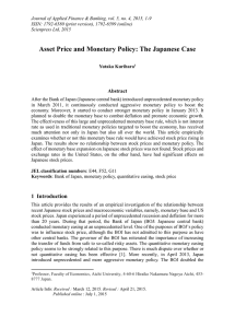 Asset Price and Monetary Policy: The Japanese Case Abstract