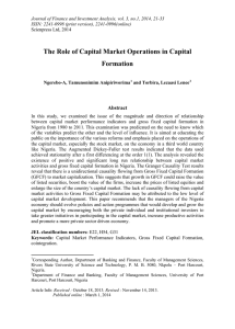 Journal of Finance and Investment Analysis, vol. 3, no.1, 2014,... ISSN: 2241-0998 (print version), 2241-0996(online)