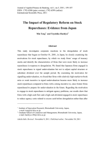 The Impact of Regulatory Reform on Stock Repurchases: Evidence from Japan Abstract