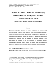 The Role of Venture Capital and Private Equity