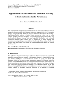 Application of Neural Network and Simulation Modeling Abstract