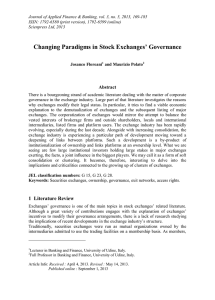 Changing Paradigms in Stock Exchanges’ Governance Abstract