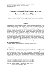 Constraints to Capital Market Growth in African Abstract