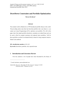 DrawDown Constraints and Portfolio Optimization Abstract