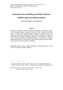 Estimation risk modeling in portfolio selection: Implicit approach implementation Abstract