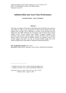 Inflation Risk and Asset Class Performance Abstract