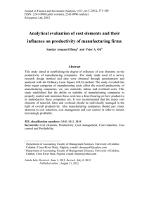 Analytical evaluation of cost elements and their Abstract