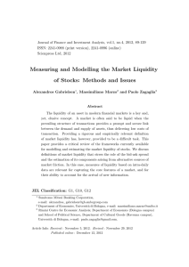 Measuring and Modelling the Market Liquidity of Stocks: Methods and Issues