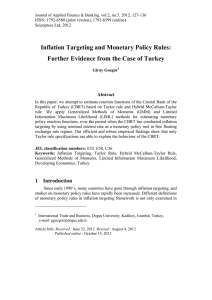 Inflation Targeting and Monetary Policy Rules: