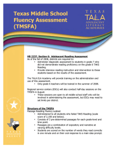 Texas Middle School Fluency Assessment (TMSFA)