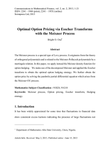 Optimal Option Pricing via Esscher Transforms with the Meixner Process Abstract