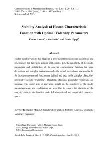 Stability Analysis of Heston Characteristic Function with Optimal Volatility Parameters Abstract